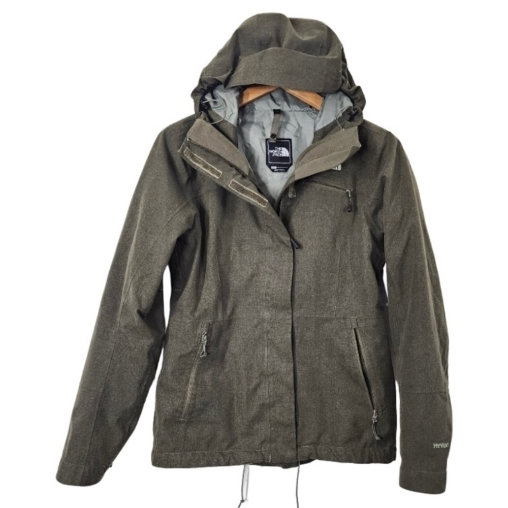 The North Face S/M Women’s Rain Jacket HyVent Olive Green Winter Coat Size Small